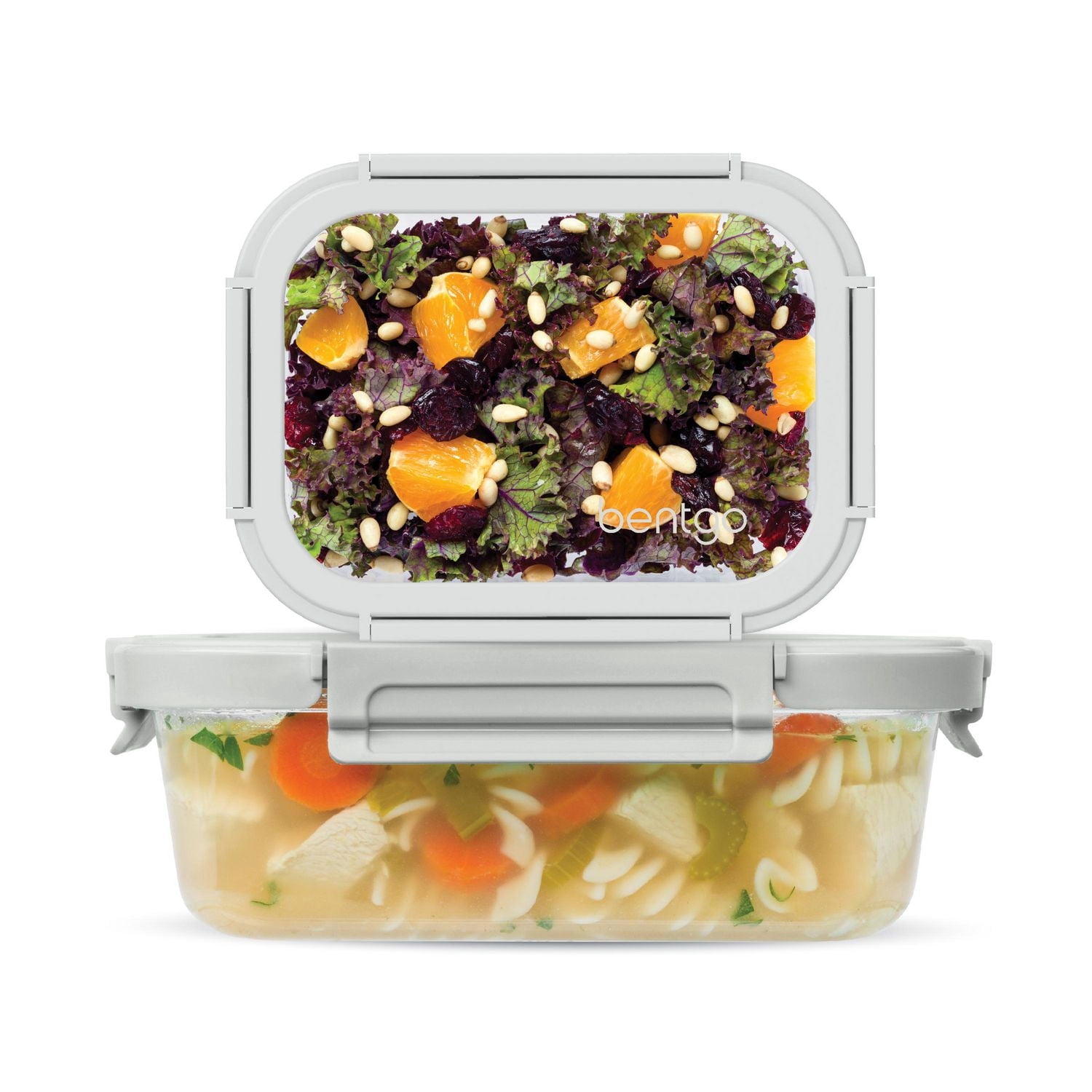 Ensemble de conservation des aliments en verre anti-fuite Bentgo Glass - Paquet de 2 (récipients de 2,7 tasses et 4,4 tasses) - Pebble Beach