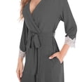 thumbnail image 4 of Fewfanhot Womens Fashion Long Fleece Plush Soft Feeling Robe Fluffy, Warm, Fleece Shaggy Comfort Bathrobe, 4 of 7