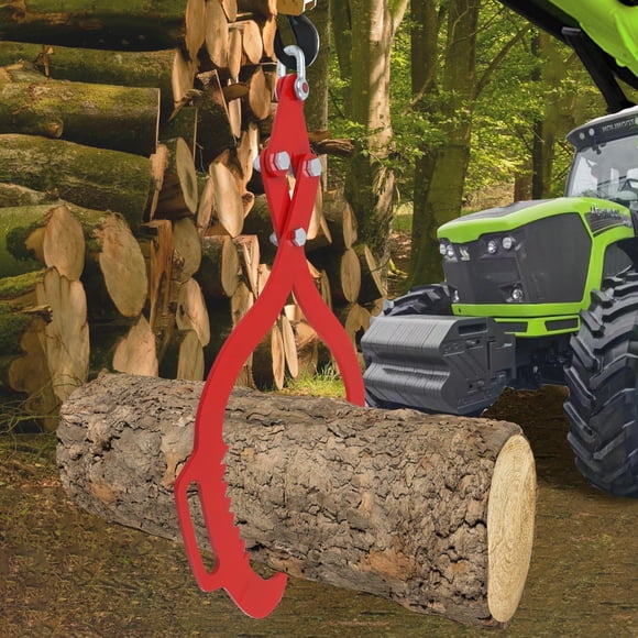 Log Lifting Tongs – Heavy Duty Serrated Claw Wood Grapple with Handles – 2200 lb Capacity – Skidding Tool for Tractor, Truck & ATV – Logging, Firewood – 28"