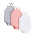 thumbnail image 2 of asjyhkr 3PCS Baby Clothes Summer Rompers Toddler Onesie Breathable Infant Bodysuits,Easy Snap Closure & Spaghetti Strap(6M-2T), 2 of 3
