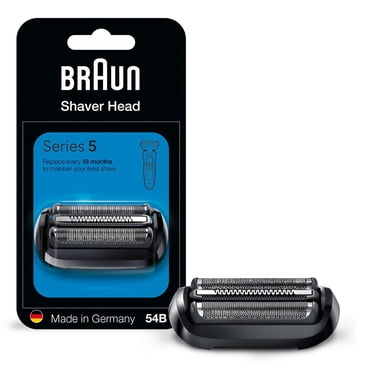 Braun Series 5 Electric Shaver Replacement Head, Easily Attach Your Shaver Head for a shave as efficient as day one, Compatible with next Generation Series 5 Shavers, 54B, Black