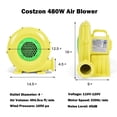 thumbnail image 2 of Costway Air Blower Pump Fan 480 Watt 0.6HP For Inflatable Bounce House Bouncy Castle, 2 of 9