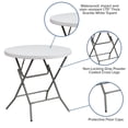 thumbnail image 2 of 32'' Round Granite White Plastic Folding Table, 2 of 9