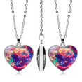 thumbnail image 3 of Solar System Planet Galaxy Double Sided Glass Universe Heart Pendant Necklace, 3 of 9