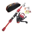 thumbnail image 2 of QualitChoice Kids Fishing Rod Set for Freshwater Reel Telescopic Red with Rod Fishing Fishing Red 38.5cm-120cm, 2 of 6