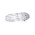 thumbnail image 4 of BLISSFUL STEP Women's Flower Rhinestone Slingback Clear Mid Heel Slip On Sandals Silver 9, 4 of 8