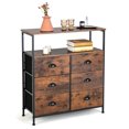 thumbnail image 1 of Costway 6-Drawer Dresser 2-Tier Fabric Storage Tower w/wooden Top Chest Organizer Unit, 1 of 10