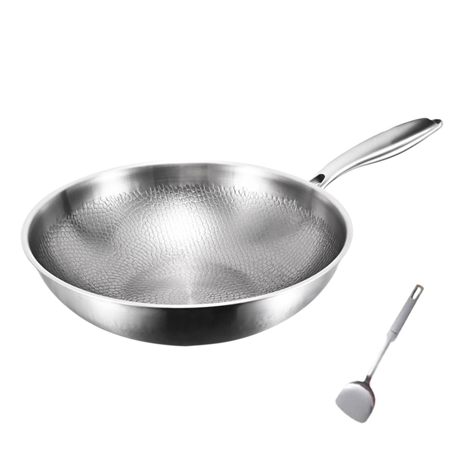 YoGold Poêle en Titane Martelé Pro avec Spatule, Nouvelle Poêle en Titane Martelé Résistante aux Rayures Antiadhésive Chauffage Uniforme Compatible avec Toutes les Cuisinières D Sans Couvercle