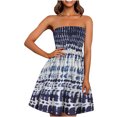 thumbnail image 1 of Pompotops Robe Sans Bretelles à Bande Élastique Style Bohème pour Femme Robes Robe Sans Manches à Imprimé Floral, 1 of 8