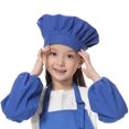 thumbnail image 2 of TOPTIE Chef Hat for Kid & Adult, Cotton Elastic Adjustable Kitchen Cooking Baking Hat-Blue-S, 2 of 7