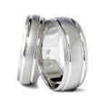 thumbnail image 2 of 14K White Gold Matching His Hers Brushed Comfort Fit Wedding Band, 2 of 2