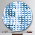 thumbnail image 3 of Designart 'Indigo watercolor geometrical II ' Geometric Metal Circle Wall Art, 3 of 3