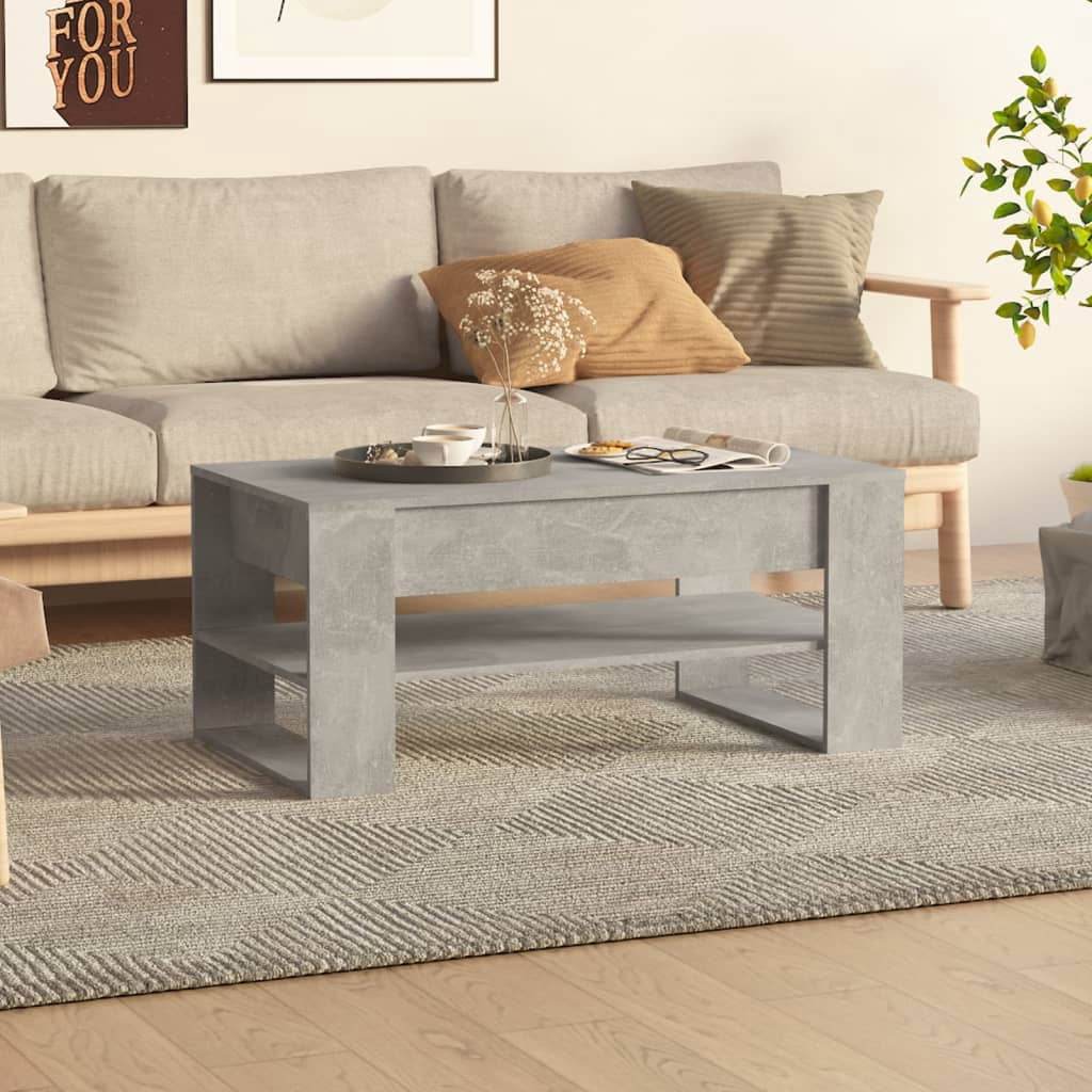 vidaXL Coffee Table Concrete Grey 102x55x45 cm Engineered Wood