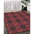 thumbnail image 3 of Ahgly Company Tapis d'Intérieur Ronds de Style Transitionnel Lavables à la Machine, Rouge Bourgogne, 3 Pieds Rond, 3 of 7