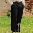 thumbnail image 1 of KIHOUT Mens Classic Fit Straight Leg Solid Pants with Double Pleat Front Regular and Big & Tall Sizes Dress Pant, 1 of 5