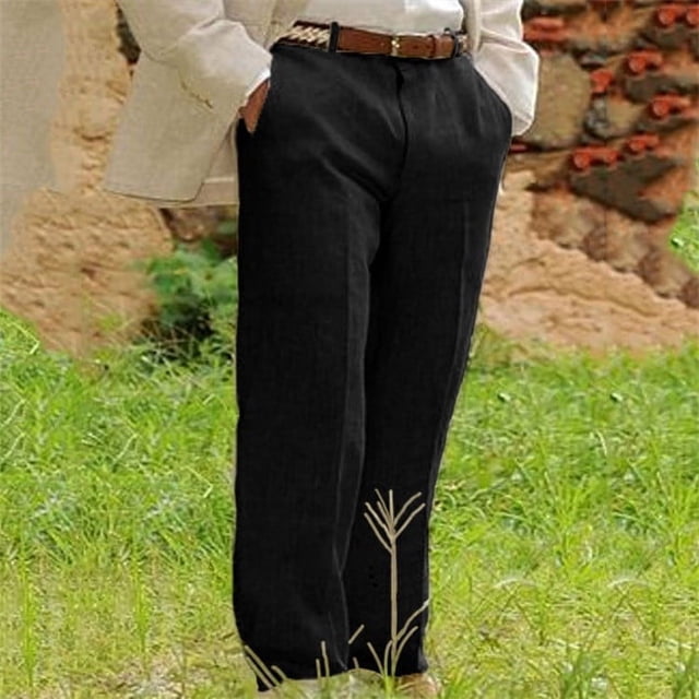 KIHOUT Mens Classic Fit Straight Leg Solid Pants with Double Pleat Front Regular and Big & Tall Sizes Dress Pant