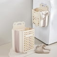thumbnail image 2 of Ohufall Wall Hanging Foldable Dirty Laundry Basket Large Capacity Hole-less Design For Home Bathroom Clothes Storage Laundry Basket Storage Basket Collapsible Laundry Baskets, 2 of 8