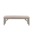 thumbnail image 2 of Pemberly Row Sturdy Wood Bench Tan Upholstered Seat in Grey Oak Stain, 2 of 7