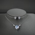 thumbnail image 3 of LYMAYTER Collier Boucles d'Oreilles en Forme de Cœur Ensemble Collier Boucles d'Oreilles pour Femmes - Cœur Rose, pour Bal et Mariage, 3 of 7