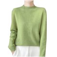 thumbnail image 1 of Cameland Pull Tricoté Mode Femme Décontracté Col Semi-Haut Couleur Unie Base Ample, 1 of 3