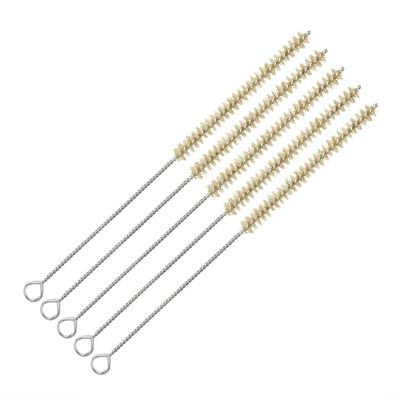 Unique Bargains 5 Pcs Brosse de Nettoyage pour Tubes à Essai à Poils avec Manche Torsadé de 10 mm de Diamètre