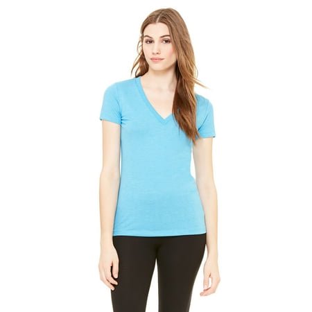 Bella + Canvas T-Shirt à Manches Courtes Col en V Profond pour Femmes