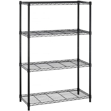 FDW BestOffice 4-Tier Metal Wire Shelving Unit, Adjustable Heavy-Duty Storage Rack, 1000 Lbs Capacity, Commercial Steel Organizer, 14"x36"x54", Black