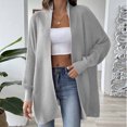 thumbnail image 2 of Pisexur Womens Jacket Open Front Cardigans Trench Coats Fall Jackets Women's Solid Color Fashionable Loose Sweater Cardigan Tops, 2 of 6