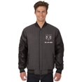 thumbnail image 1 of JH DESIGN GROUP Mens Dodge RAM Wool & Leather Reversible Jacket with Embroidered Emblems (2X, REV7Charcoal Gray - Black), 1 of 4