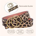 thumbnail image 4 of Femmes Ceinture en Cuir Mode Double O-Ring Doux Faux Cuir Ceintures pour Robe Jeans, 4 of 7
