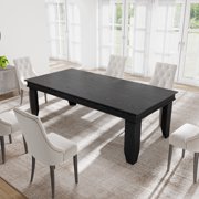 BeesClover Farmhouse Dining Table, Rectangular Kitchen Table with Sturdy Wooden Frame, Rustic Large Dinner Table for Dining Room Kitchen