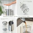 thumbnail image 3 of 1L Stainless Steel French Press Coffee Maker, French Press with Triple Filters, French Press with Keep Warm Function and Steel Plunger, 3 of 5
