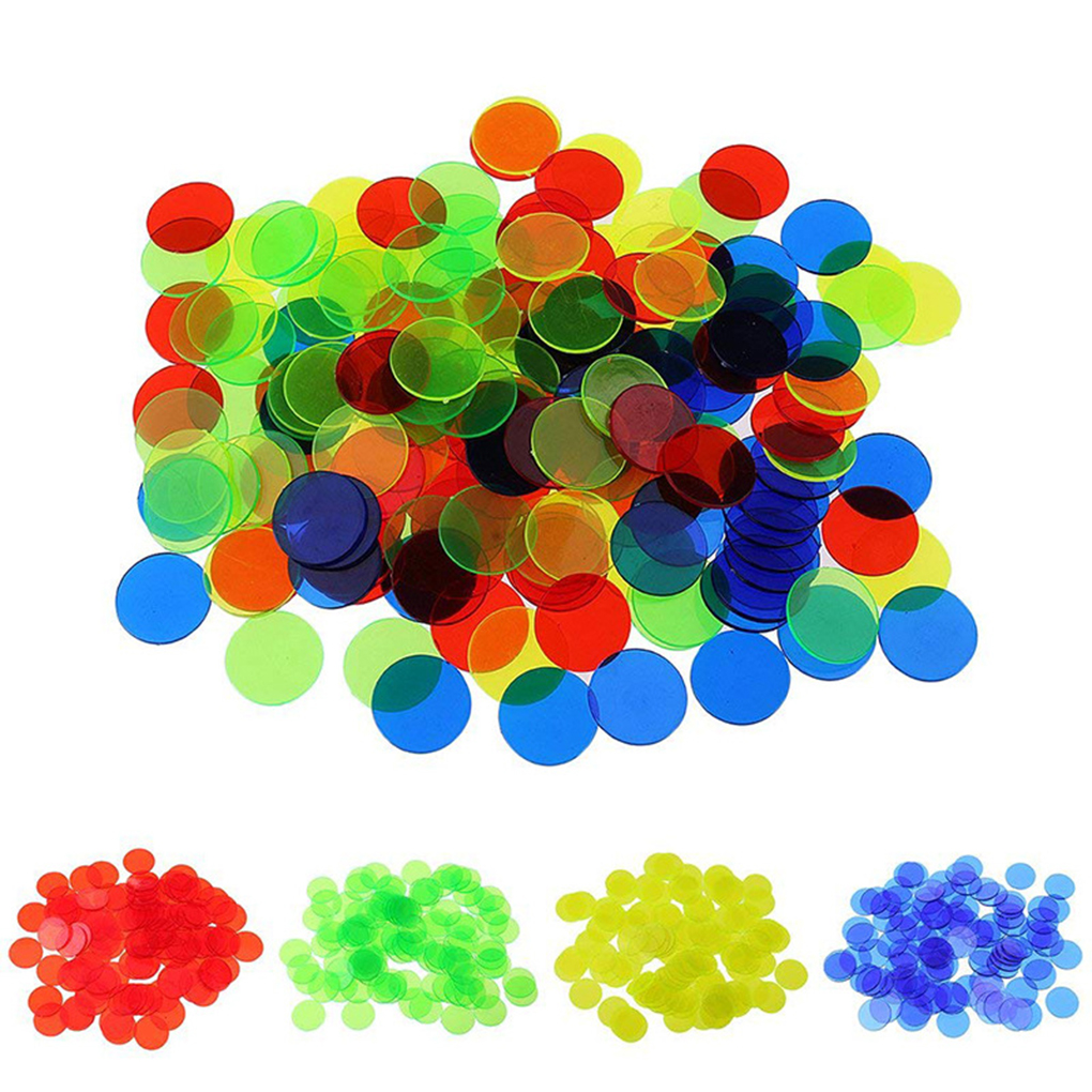 100PCS/Set Plastic 19mm Chips Multi Color Markers supplies Bingo markers Fun Fun Family Club Children Game Supplies Counting Math Toys