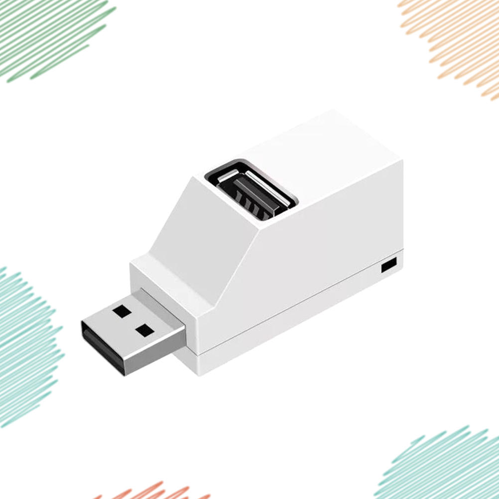 WEUVEB USB Port Expander Splitter for Laptop USB HUB Plastic White Data Transfer 1Pack