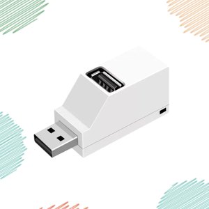 WEUVEB USB Port Expander Splitter for Laptop USB HUB Plastic White Data Transfer 1Pack