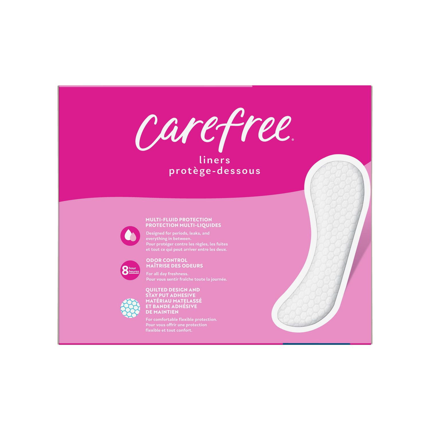 Emballage de 120 protège-dessous Carefree Acti-Fresh galbés réguliers