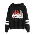 thumbnail image 1 of Innerwin Sweat à Capuche Imprimé de Noël pour Femmes Sport Colorblock Coupe Ample Noir G, 1 of 2