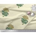 thumbnail image 2 of Soimoi Poly Georgette Fabric Leaves & Floral Block Printed Craft Fabric by The Yard 52 Inch Wide, 2 of 3