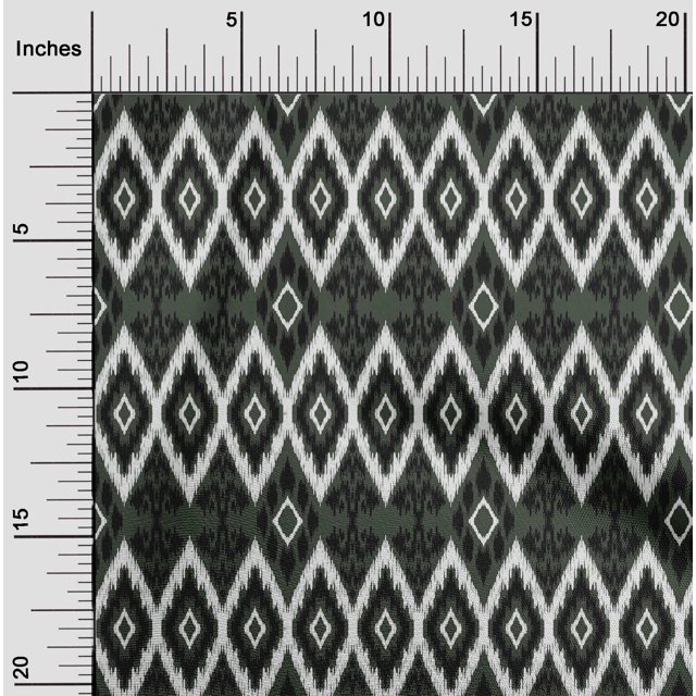 oneOone Cotton Flex Fabric Geometric Ikat Print Sewing Fabric BTY 40 Inch Wide