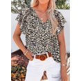 thumbnail image 2 of ORUYROP Blouses Décontractées Boho à Imprimé Floral Col en V Manches Longues Amples pour Femmes, 2 of 4