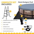 thumbnail image 3 of Funsicle 14ft x 42in Round Oasis Designer Above Ground Pool, Natural Teak with SkimmerPlus Filter Pump, Age 6 & up, 3 of 6