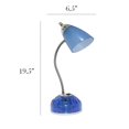 thumbnail image 3 of Simple Designs LD1015-CBL-LB 19.5" Flossy Organizer Desk Lamp with Charging Outlet Lazy Susan Base and LED Bulb, Blue, 3 of 6