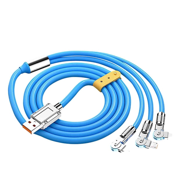 EGNMCR 100W Soft Rubber Machine Customer Rotation One To Three Data Cable Suitable For 6A Fast Charging Three In One Data cable