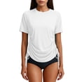 thumbnail image 2 of Neewe Women's Rash Guard UPF 50+ Ruched Swim Shirt Round Neck Short Sleeve Performance Top S-XXL, 2 of 8