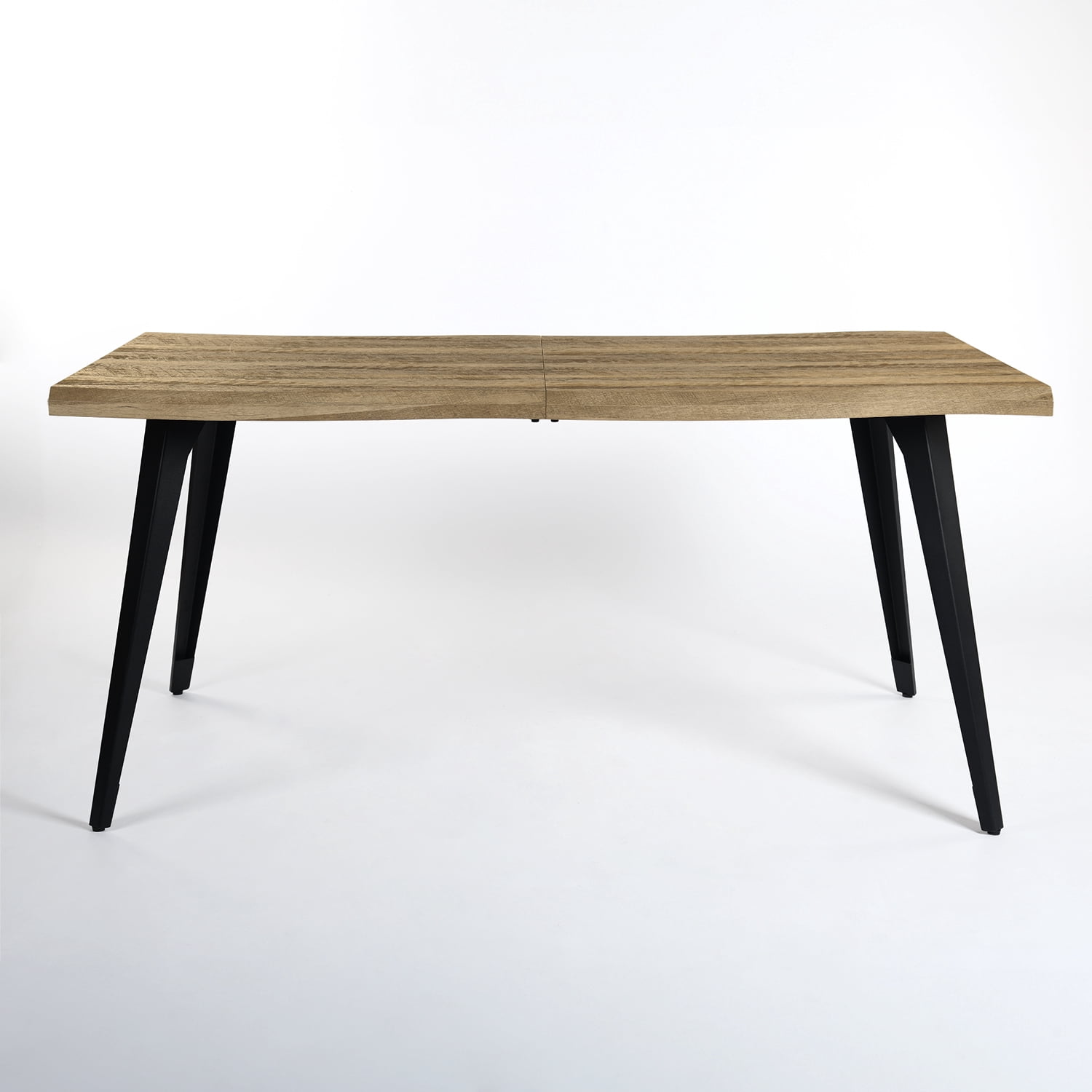 Homy Casa 63 Inch Dining Table Metal Legs for 6 Seater Kitchen Dining Room, Walnut