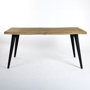 Homy Casa 63 Table à manger en métal de pouce pour 6 Cuisine de la mer Salle à manger, Walnut