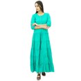 thumbnail image 2 of Bimba Women's 3/4 Sleeve Summer Cotton Maxi Dress Drawstring Waist, 2 of 8