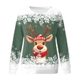 thumbnail image 4 of Chandails pour Femmes Veste de Noël pour Femmes Adolescentes Filles Manches Longues Chandails Amples Femmes Chandail à Col Rond Mignon Renne Ensemble de Tenue Confortable Femmes Chandails Graphiques de Noël, 4 of 4