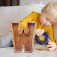 thumbnail image 4 of LSLJS Wooden English Letter Saving Can Transparent Glass Saving Can, Piggy Bank, 4 of 6