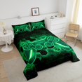 thumbnail image 4 of Erosebridal Green Gamepad Bedding Toddler Comforter Set, Gradient Geometric Down Comforter, Gaming Sports Decor, Breathable, 4 of 7